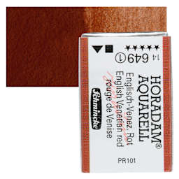 Schmincke Horadam Aquarell Watercolor - English Venetian Red, Full Pan and swatch