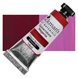 Jackman's Finest Artists' Gouache - Quinacridone Magenta, 14 ml tube and swatch