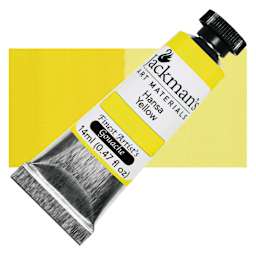 Jackman's Finest Artists' Gouache - Hansa Yellow, 14 ml tube and swatch