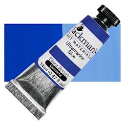 Jackman's Finest Artists' Gouache - Ultramarine Blue, 14 ml tube and swatch