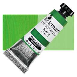 Jackman's Finest Artists' Gouache - Spring Green, 14 ml tube and swatch