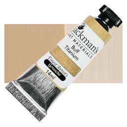 Jackman's Finest Artists' Gouache - Buff Titanium, 14 ml tube and swatch