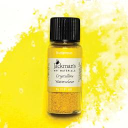Jackman's Crystalline Powder Watercolor - Buttercup, 6 g bottle and swatch