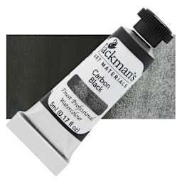Jackman's Finest Professional Watercolour - Carbon Black, 5 ml Tube and Swatch