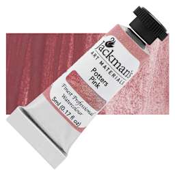 Jackman's Finest Professional Watercolour - Potters Pink, 5 ml Tube and Swatch