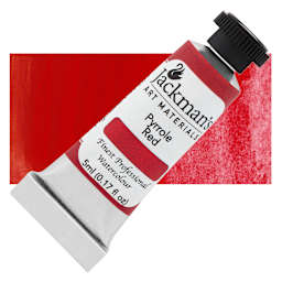 Jackman's Finest Professional Watercolour - Pyrrole Red, 5 ml Tube and Swatch