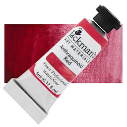 Jackman's Finest Professional Watercolour - Anthraquinoid Red, 5 ml Tube and Swatch