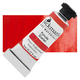 Jackman's Finest Professional Watercolour - Pyrrole Scarlet, 5 ml Tube and Swatch