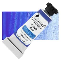 Jackman's Finest Professional Watercolour - Cobalt Blue, 5 ml Tube and Swatch