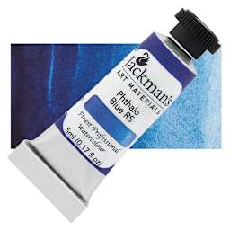 Jackman's Finest Professional Watercolour - Phthalo Blue (Red Shade), 5 ml Tube and Swatch
