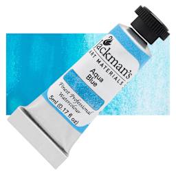 Jackman's Finest Professional Watercolour - Aqua Blue, 5 ml Tube and Swatch
