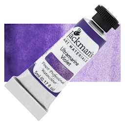 Jackman's Finest Professional Watercolour - Ultramarine Violet, 5 ml Tube and Swatch