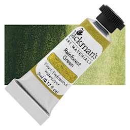 Jackman's Finest Professional Watercolour - Rainforest Green, 5 ml Tube and Swatch