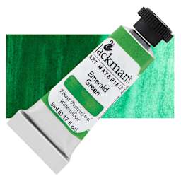 Jackman's Finest Professional Watercolour - Emerald Green, 5 ml Tube and Swatch