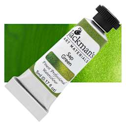 Jackman's Finest Professional Watercolour - Sap Green, 5 ml Tube and Swatch
