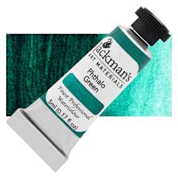 Jackman's Finest Professional Watercolour - Phthalo Green, 5 ml Tube and Swatch