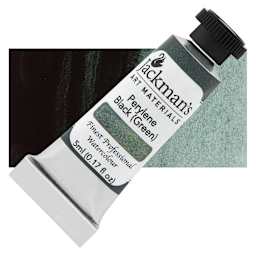 Jackman's Finest Professional Watercolour - Perylene Black (Green), 5 ml Tube and Swatch
