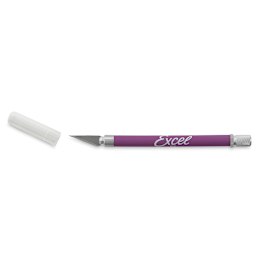 Excel Blades K18 Cushion Grip Knife - Purple Knife shown horizontally and uncapped