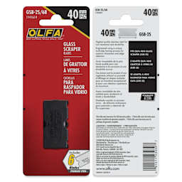 Olfa Glass Scraper - Replacement Blades, Pkg of 6, front and back of packaging