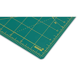 Olfa Self-Healing Rotary Cutting Mat - Green, 6" x 8", close-up of the gridlines
