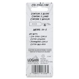 Logan Cos-Tools Replacement Blades XA - Pkg of 5, back of the packaging