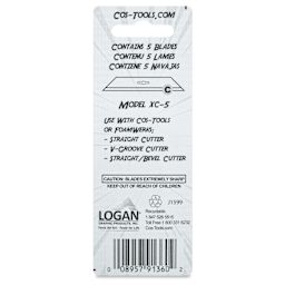 Logan Cos-Tools Replacement Blades XC - Pkg of 5, back of the packaging