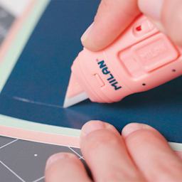 Milan 1918 Series Ceramic Blade Cutter Stick - Pink, cutting paper