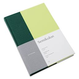 Semikolon Cutting Edge Notebook - Forest/Kiwi, 176 Pages, 5-3/4" x 8-1/4" (front, angled view)