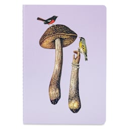 Art of Nature Sewn Notebook Set - Fungi, Set of 3, 6" x 8-1/2", 64 pages, mushroom with birds