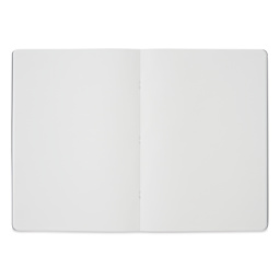 Fabriano EcoQua Staplebound Notebook - Black, 11.7" x 8.3", Blank (open to show paper)