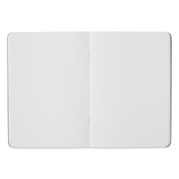 Fabriano EcoQua Staplebound Notebook - Black, 8.3" x 5.8", Blank (open to show paper)