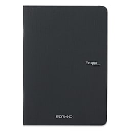 Fabriano EcoQua Staplebound Notebook - Black, 8.3" x 5.8", Blank (front view)