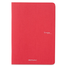 Fabriano EcoQua Staplebound Notebook - Red, 8.3" x 5.8", Blank (front view)