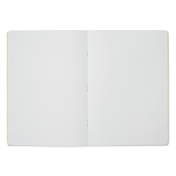 Fabriano EcoQua Staplebound Notebook - Yellow, 11.7" x 8.3", Blank (open to show paper)