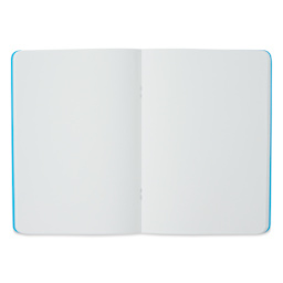 Fabriano EcoQua Staplebound Notebook - Turquoise, 8.3" x 5.8", Blank (open to show paper)