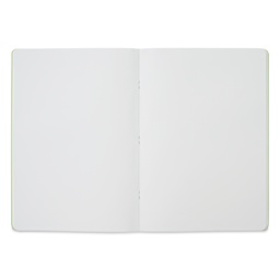 Fabriano EcoQua Staplebound Notebook - Lime, 11.7" x 8.3", Blank (open to show paper)