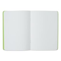 Fabriano EcoQua Staplebound Notebook - Lime, 8.3" x 5.8", Blank (open to show paper)