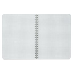 Fabriano EcoQua Spiral Notebook - Black, 8.3" x 5.8", Graph (open to show paper)