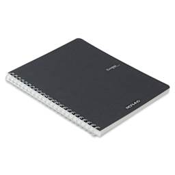 Fabriano EcoQua Spiral Notebook - Black, 8.3" x 5.8", Graph (side view)