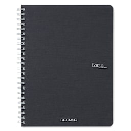 Fabriano EcoQua Spiral Notebook - Black, 8.3" x 5.8", Graph (front view)