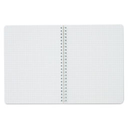 Fabriano EcoQua Spiral Notebook - Wine, 8.3" x 5.8", Graph (open to show paper)
