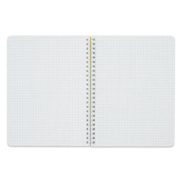 Fabriano EcoQua Spiral Notebook - Yellow, 8.3" x 5.8", Graph (open to show paper)