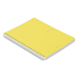 Fabriano EcoQua Spiral Notebook - Yellow, 8.3" x 5.8", Graph (side view)