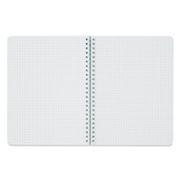 Fabriano EcoQua Spiral Notebook - Turquoise, 8.3" x 5.8", Graph (open to show paper)