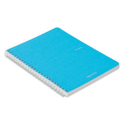 Fabriano EcoQua Spiral Notebook - Turquoise, 8.3" x 5.8", Graph (side view)