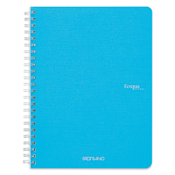 Fabriano EcoQua Spiral Notebook - Turquoise, 8.3" x 5.8", Graph (front view)