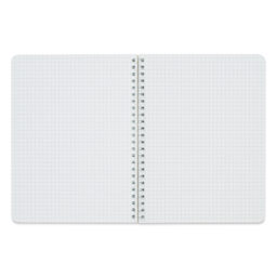 Fabriano EcoQua Spiral Notebook - Lime, 8.3" x 5.8", Graph (open to show paper)