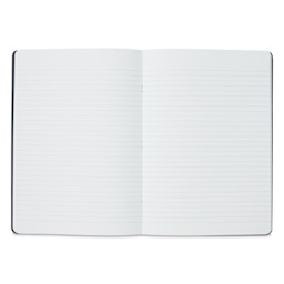 Fabriano EcoQua Staplebound Notebook - Black, 11.7" x 8.3", Lined (open to show paper)