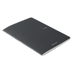 Fabriano EcoQua Staplebound Notebook - Black, 11.7" x 8.3", Lined (side view)