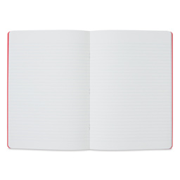 Fabriano EcoQua Staplebound Notebook - Red, 11.7" x 8.3", Lined (open to show paper)